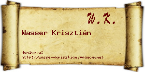 Wasser Krisztián névjegykártya